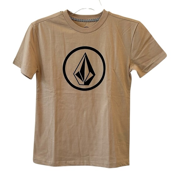 Volcom Tan Tee with Black Emblem NEW w/out Tags Medium 10/12 - Picture 1 of 3